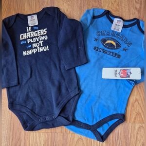 NFL San Diego Chargers Baby 0-18M 2Pc Bodysuit Various Sz Long Sleeve Football